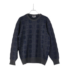クリスチャンディオール MONSIEUR ニット セーター サイズ：L ネイビー グレー ウール メンズ Christian Dior 【中古】