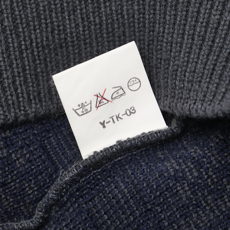 クリスチャンディオール MONSIEUR ニット セーター サイズ：L ネイビー グレー ウール メンズ Christian Dior 【中古】