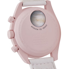 オメガ × スウォッチ Swatch スピードマスター ムーンスウォッチ MISSION TO VENUS 腕時計 SO33P100 クオーツ ベージュ文字盤 セラミック ナイロン メンズ OMEGA 【中古】