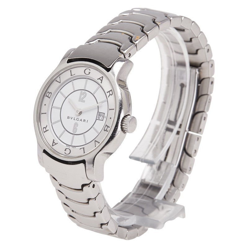ブルガリ ソロテンポ デイト 腕時計 ST29S クオーツ ホワイト文字盤 ステンレススチール レディース BVLGARI 【中古】