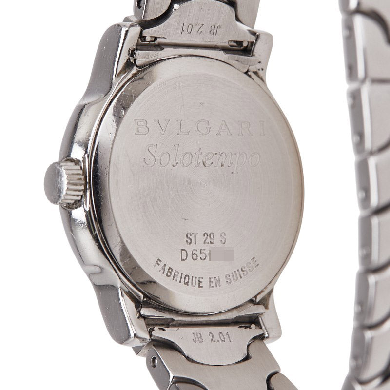 ブルガリ ソロテンポ デイト 腕時計 ST29S クオーツ ホワイト文字盤 ステンレススチール レディース BVLGARI 【中古】