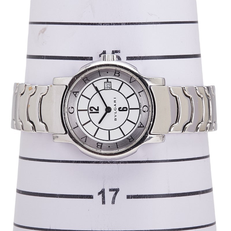 ブルガリ ソロテンポ デイト 腕時計 ST29S クオーツ ホワイト文字盤 ステンレススチール レディース BVLGARI 【中古】
