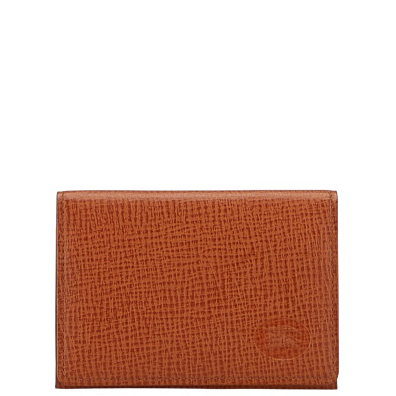 バーバリー ロゴ 名刺入れ カードケース ブラウン レザー メンズ BURBERRY 【中古】