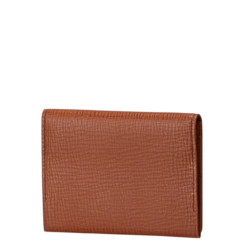バーバリー ロゴ 名刺入れ カードケース ブラウン レザー メンズ BURBERRY 【中古】