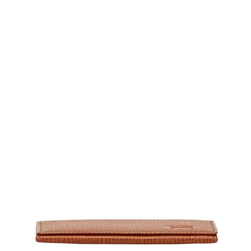 バーバリー ロゴ 名刺入れ カードケース ブラウン レザー メンズ BURBERRY 【中古】