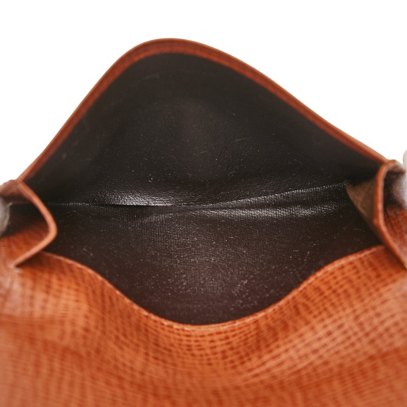 バーバリー ロゴ 名刺入れ カードケース ブラウン レザー メンズ BURBERRY 【中古】