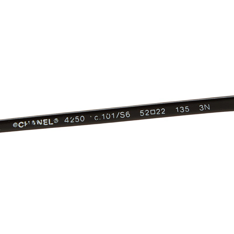 シャネル ココマーク サングラス 4250 c101/S6 ブラック ベージュ メタル リネンロープ レディース CHANEL 【中古】