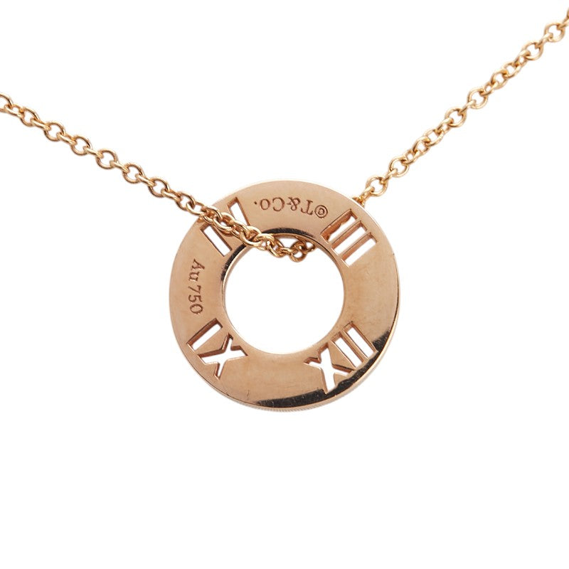 ティファニー K18YG イエローゴールド ダイヤ アトラス 4P ペンダントネックレス レディース TIFFANY&Co. 【中古】