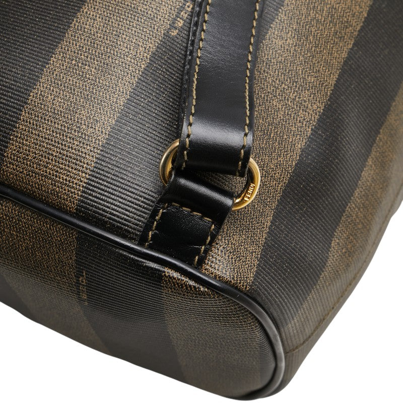 フェンディ ぺカン リュック バックパック カーキ ブラック PVC レザー レディース FENDI 【中古】