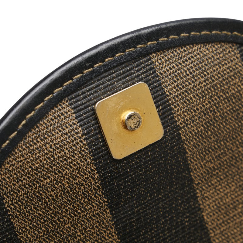 フェンディ ぺカン リュック バックパック カーキ ブラック PVC レザー レディース FENDI 【中古】
