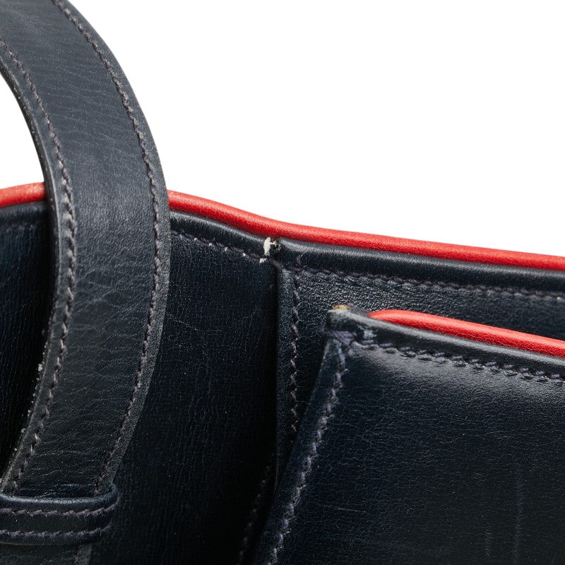 グッチ オールドグッチ 斜め掛け ショルダーバッグ 99 004 3740 ネイビー レッド レザー レディース GUCCI 【中古】