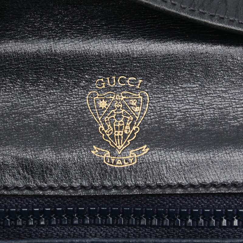 グッチ オールドグッチ 斜め掛け ショルダーバッグ 99 004 3740 ネイビー レッド レザー レディース GUCCI 【中古】