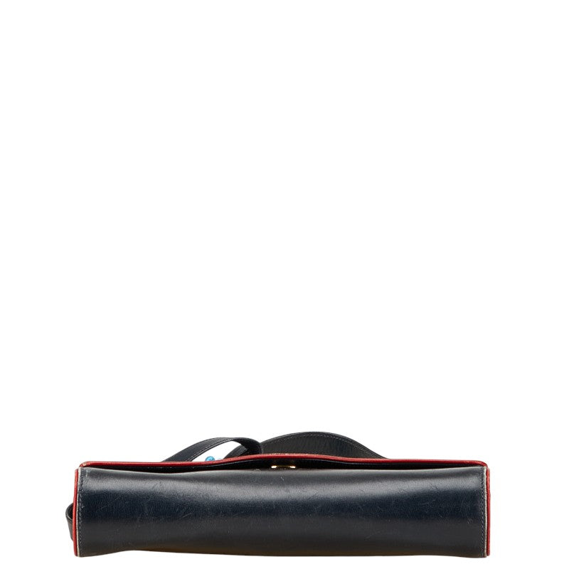 グッチ オールドグッチ 斜め掛け ショルダーバッグ 99 004 3740 ネイビー レッド レザー レディース GUCCI 【中古】