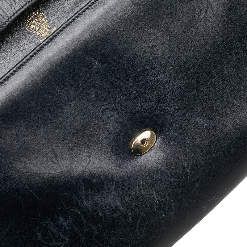 グッチ オールドグッチ 斜め掛け ショルダーバッグ 99 004 3740 ネイビー レッド レザー レディース GUCCI 【中古】