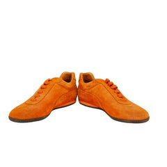 エルメス Hロゴ スニーカー オレンジ スウェード メンズ HERMES 【中古】