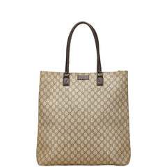 グッチ GGスプリーム トートバッグ ハンドバッグ 131219 ベージュ ブラウン PVC レザー レディース GUCCI 【中古】