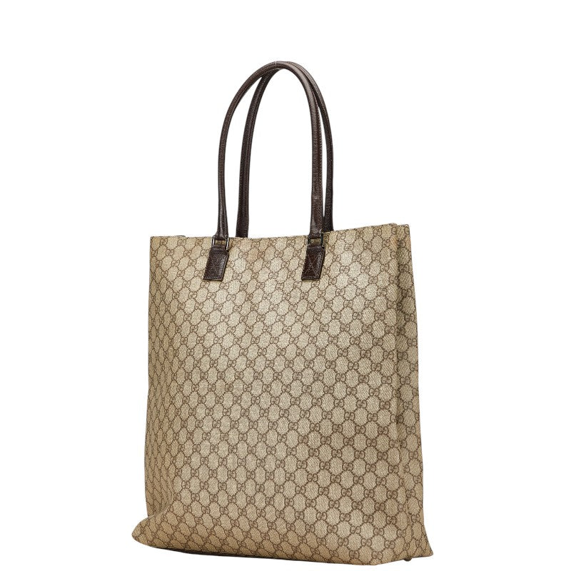 グッチ GGスプリーム トートバッグ ハンドバッグ 131219 ベージュ ブラウン PVC レザー レディース GUCCI 【中古】