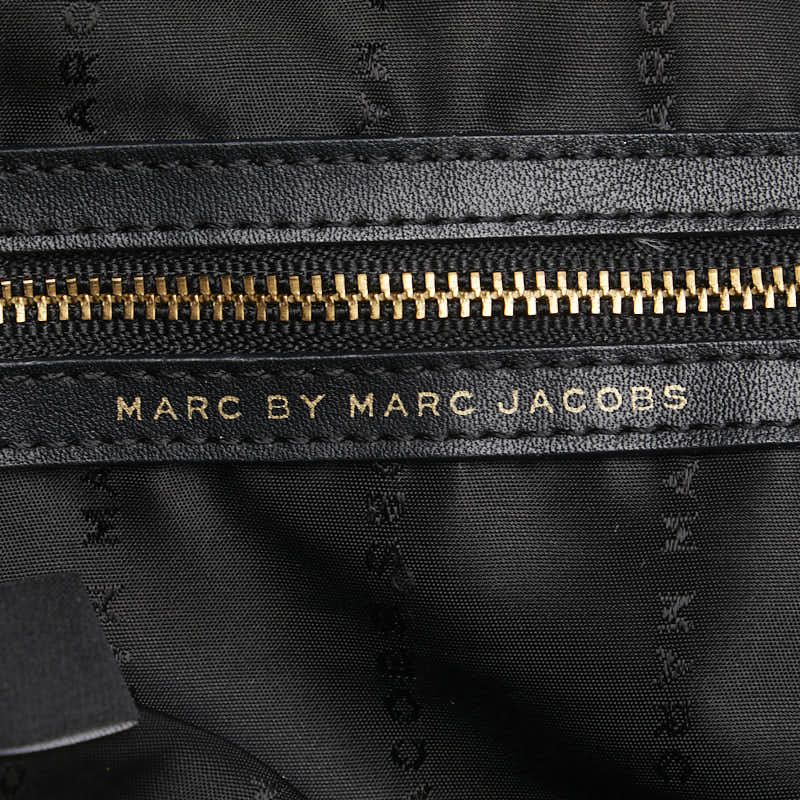 マークジェイコブス ロゴ リュック バックパック ブラック ゴールド ナイロン レザー レディース MARC JACOBS 【中古】