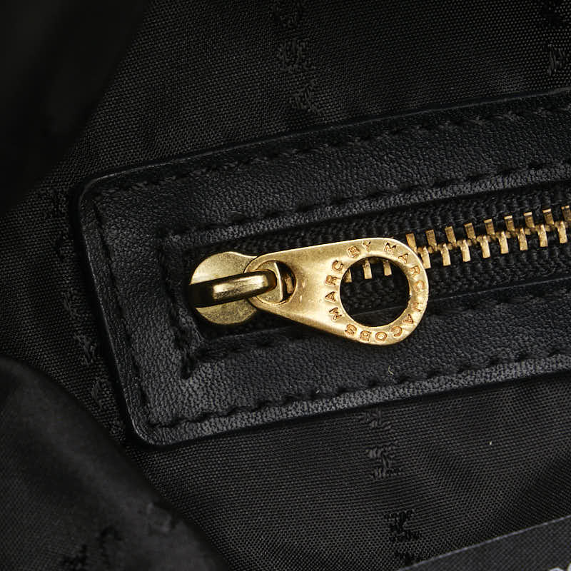 マークジェイコブス ロゴ リュック バックパック ブラック ゴールド ナイロン レザー レディース MARC JACOBS 【中古】