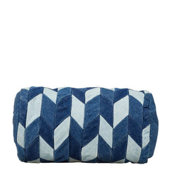 ハンティングワールド ロゴ ドラムバッグ ハンドバッグ ショルダーバッグ ブルー デニム レディース HUNTING WORLD 【中古】