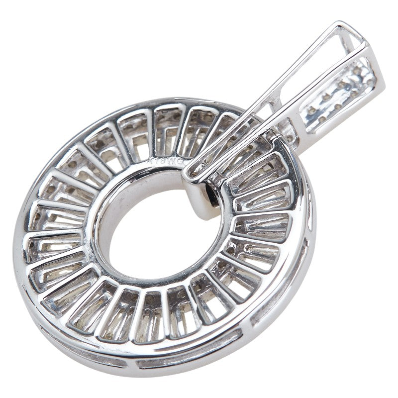 K18WG ホワイトゴールド ダイヤD3.50ct ペンダントトップ レディース 【中古】