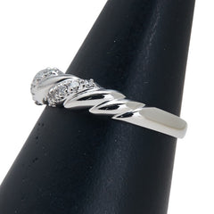 Pt900 プラチナ ダイヤ0.13ct ツイスト リング 指輪 レディース 15.5号 【中古】