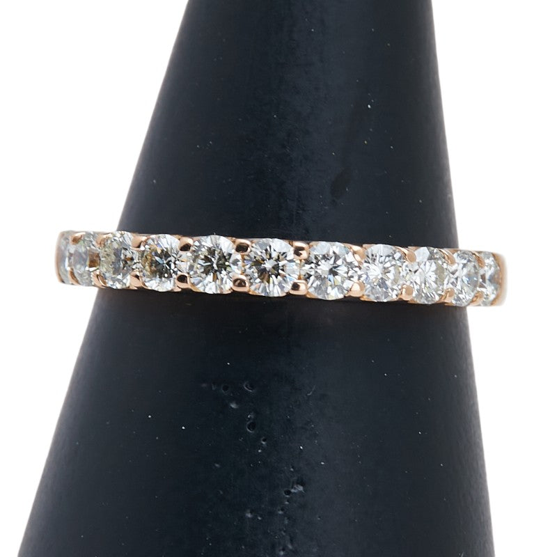 K18PG ピンクゴールド ダイヤ0.70ct ハーフエタニティ リング 指輪 レディース 13号 【中古】