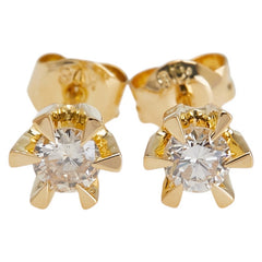 K18YG イエローゴールド ダイヤ0.20ct スタッド ピアス レディース 【中古】