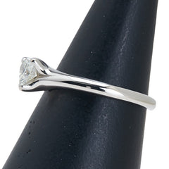 Pt900 プラチナ ダイヤ0.327ct 1P ハート モチーフ リング 指輪 レディース 11号 【中古】