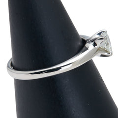 Pt900 プラチナ ダイヤ0.327ct 1P ハート モチーフ リング 指輪 レディース 11号 【中古】