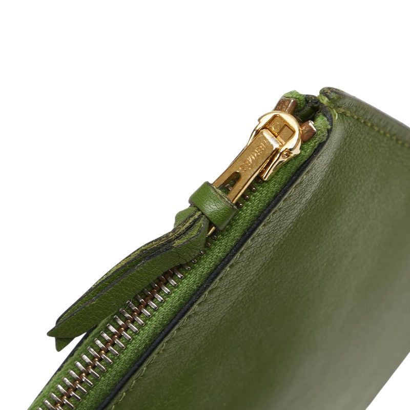 エルメス ドゴンGM 二つ折り財布 グリーン系 スイフト レディース HERMES 【中古】
