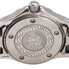 オメガ シーマスター ギヨシェ彫り 腕時計 クオーツ ネイビー文字盤 ステンレススチール レディース OMEGA 【中古】