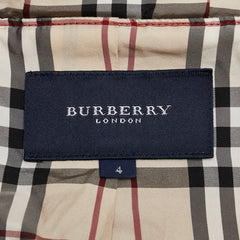 バーバリー ノバチェック ジップアップパーカー ダブルジップ サイズ：4 レッド コットン ラビットファー レディース BURBERRY 【中古】