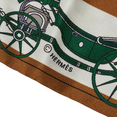 エルメス ツイリー Les Voitures Nouvelles 馬車の変遷 スカーフ ホワイト マルチカラー レディース HERMES 【中古】