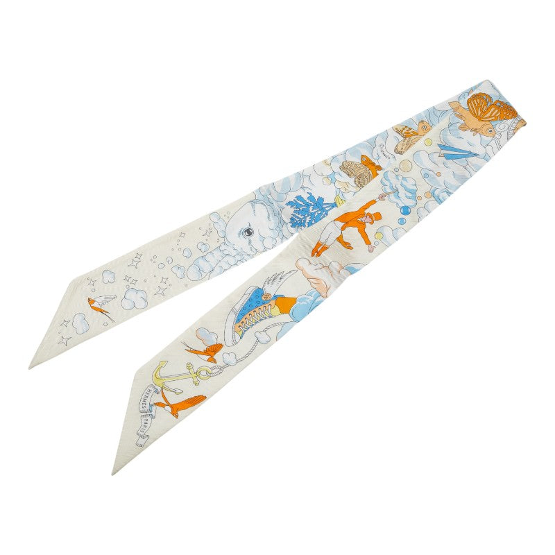 エルメス ツイリー Sur Mon Nuage 私の雲 スカーフ ベージュ マルチカラー レディース HERMES 【中古】