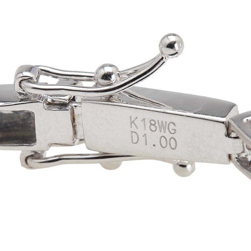 K18WG ホワイトゴールド ダイヤD1.00ct ブレスレット レディース 【中古】