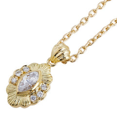 K18YG イエローゴールド ダイヤ0.25ct ダイヤ0.06ct ネックレス レディース 【中古】