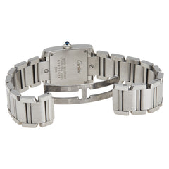 カルティエ タンクフランセーズSM 腕時計 W51008Q3 クオーツ ホワイト文字盤 ステンレススチール レディース CARTIER 【中古】