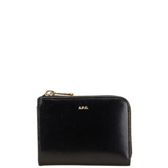 アーペーセー L字ファスナー コインケース ブラック レザー レディース A.P.C. 【中古】