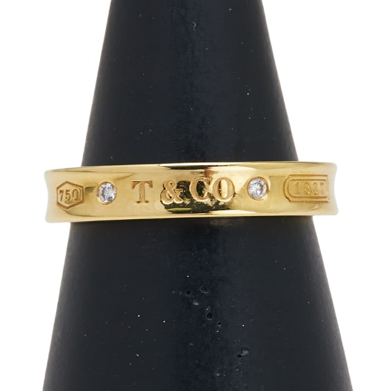 ティファニー K18YG イエローゴールド ダイヤ0.02ct 1837 ナローリング リング 指輪 レディース TIFFANY&Co. 12.5号 【中古】