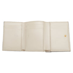 フェンディ FFダイヤモンド 三つ折り財布 8M0480 アイボリー ホワイト レザー レディース FENDI 【中古】