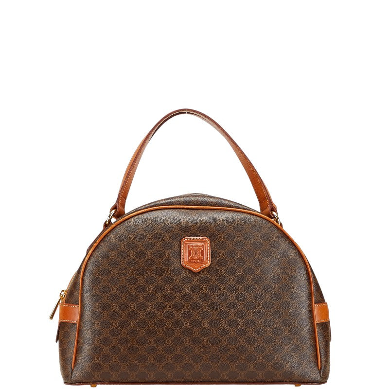 セリーヌ マカダム ハンドバッグ ブラウン PVC レザー レディース CELINE 【中古】