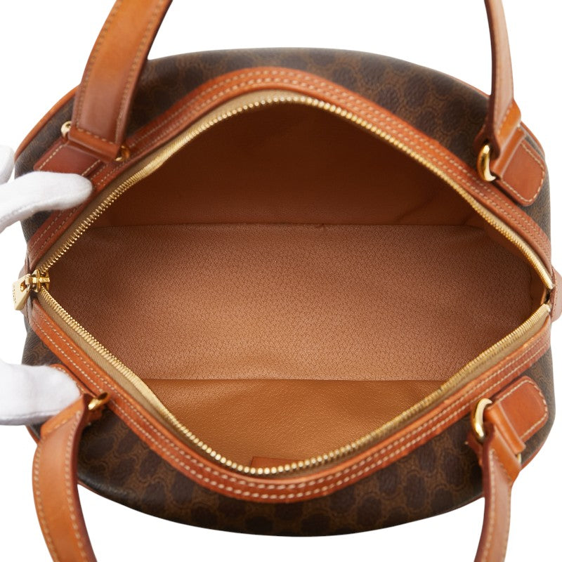 セリーヌ マカダム ハンドバッグ ブラウン PVC レザー レディース CELINE 【中古】