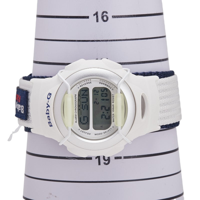 カシオ ラバーズコレクション Baby-G 腕時計 BG-097 クオーツ ホワイト文字盤 ナイロン レディース CASIO 【中古】