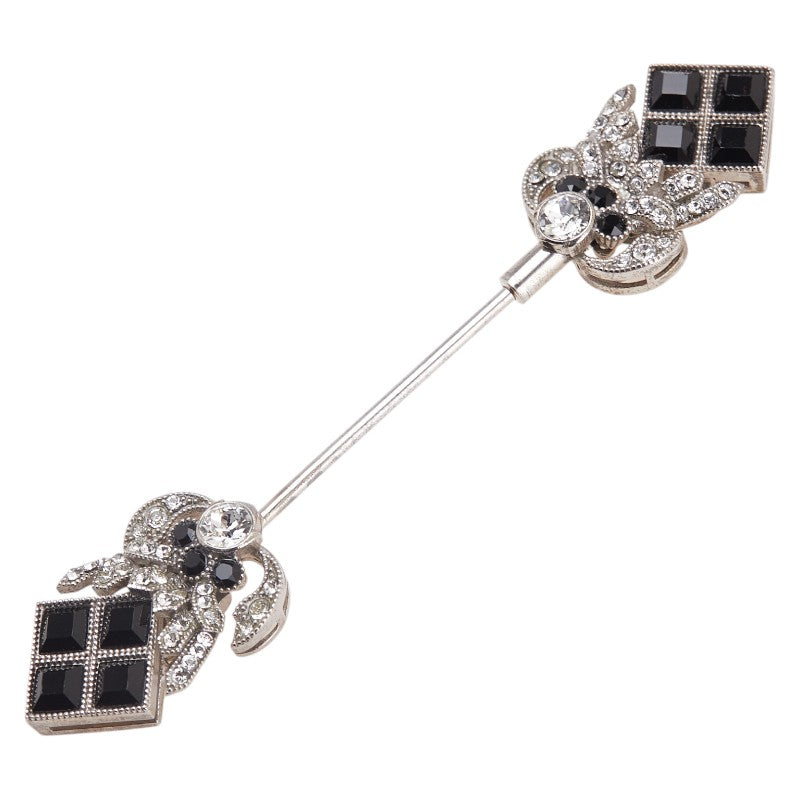 ドルチェアンドガッバーナ ビジュー ラインストーン ピンブローチ シルバー ブラック SV925 シルバー レディース DOLCE&GABBANA 【中古】