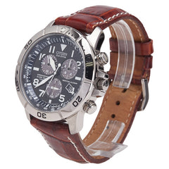 シチズン エコドライブ 腕時計 BL5250-02L ソーラー電波時計 ブラック文字盤 ステンレススチール レザー メンズ CITIZEN 【中古】