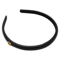 フェンディ カチューシャ ヘアバンド ヘアアクセサリー ブラック レザー レディース FENDI 【中古】