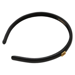 フェンディ カチューシャ ヘアバンド ヘアアクセサリー ブラック レザー レディース FENDI 【中古】