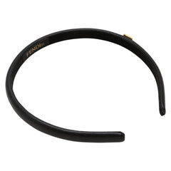 フェンディ カチューシャ ヘアバンド ヘアアクセサリー ブラック レザー レディース FENDI 【中古】