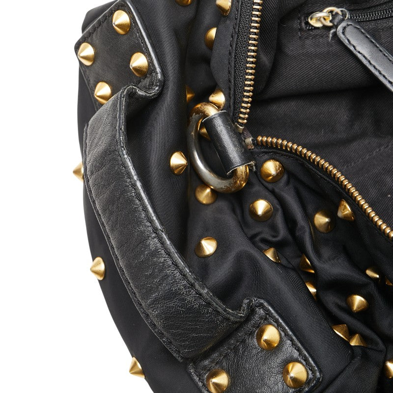 ジバンシー スタッズ ハンドバッグ ショルダーバッグ 2WAY ブラック ナイロン レザー レディース Givenchy 【中古】